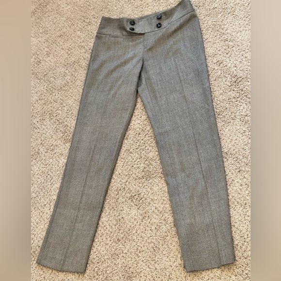 Ann Taylor Signature Fit Gray Y2K Low Rise Officecore Trouser Size 4 Career Chic - Picture 1 of 9